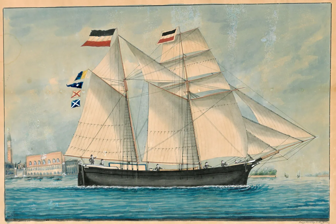 Hauptbild der Veranstaltung Ausstellungseröffnung „Wellen, Wind und Seemannsstolz - ​Schiffsdioramen und Kapitänsbilder des 19. Jahrhunderts“