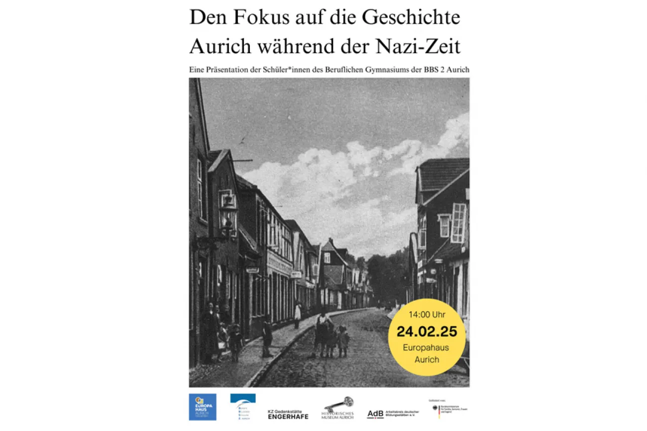 Hauptbild der Veranstaltung Den Fokus auf die Geschichte - Aurich während der Nazi-Zeit! Kooperationsveranstaltung der BBS II. und des Historischen Museums