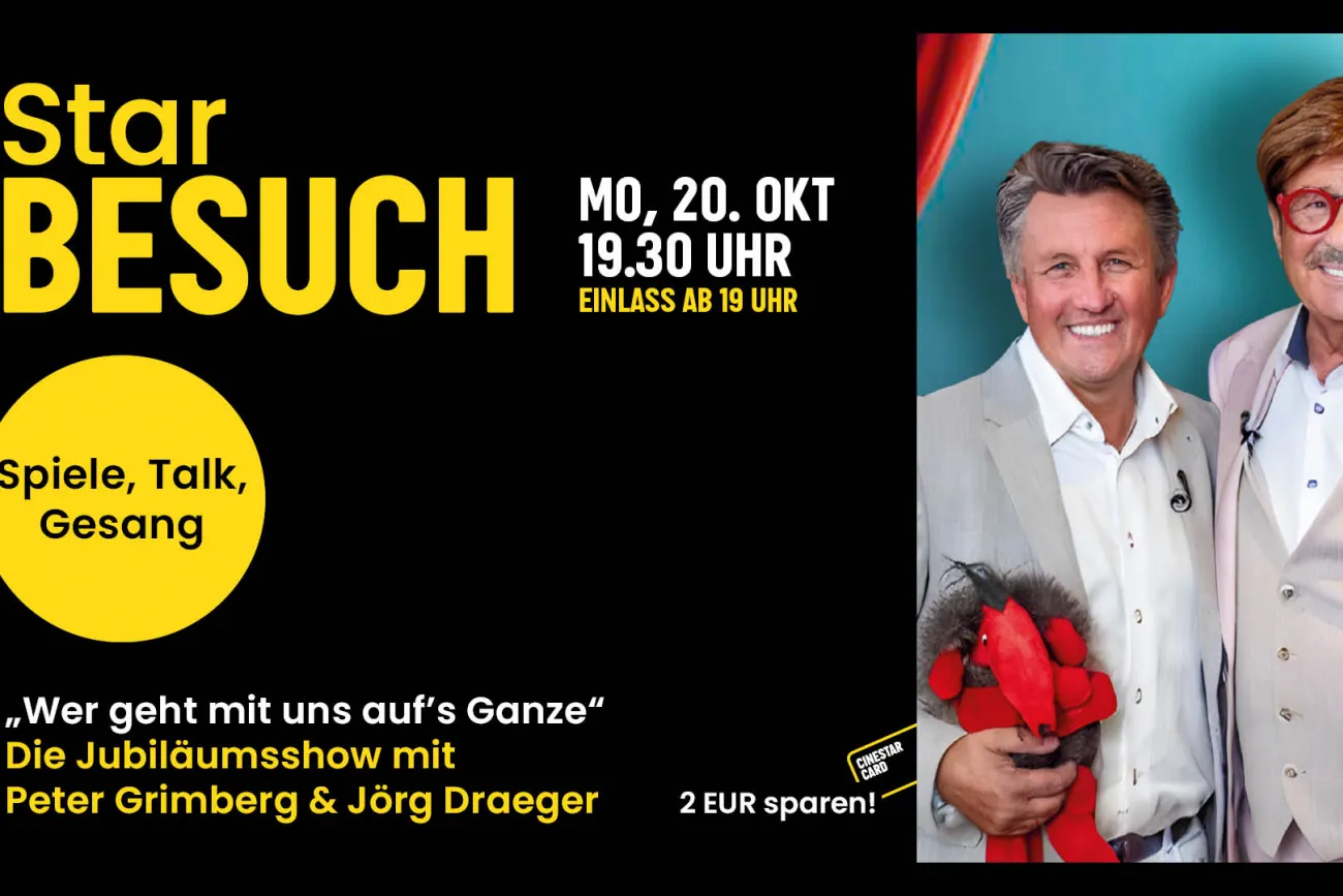 Hauptbild der Veranstaltung Wer geht mit uns auf's Ganze – Die Jubiläumsshow mit Peter Grimberg &amp; Jörg Draeger