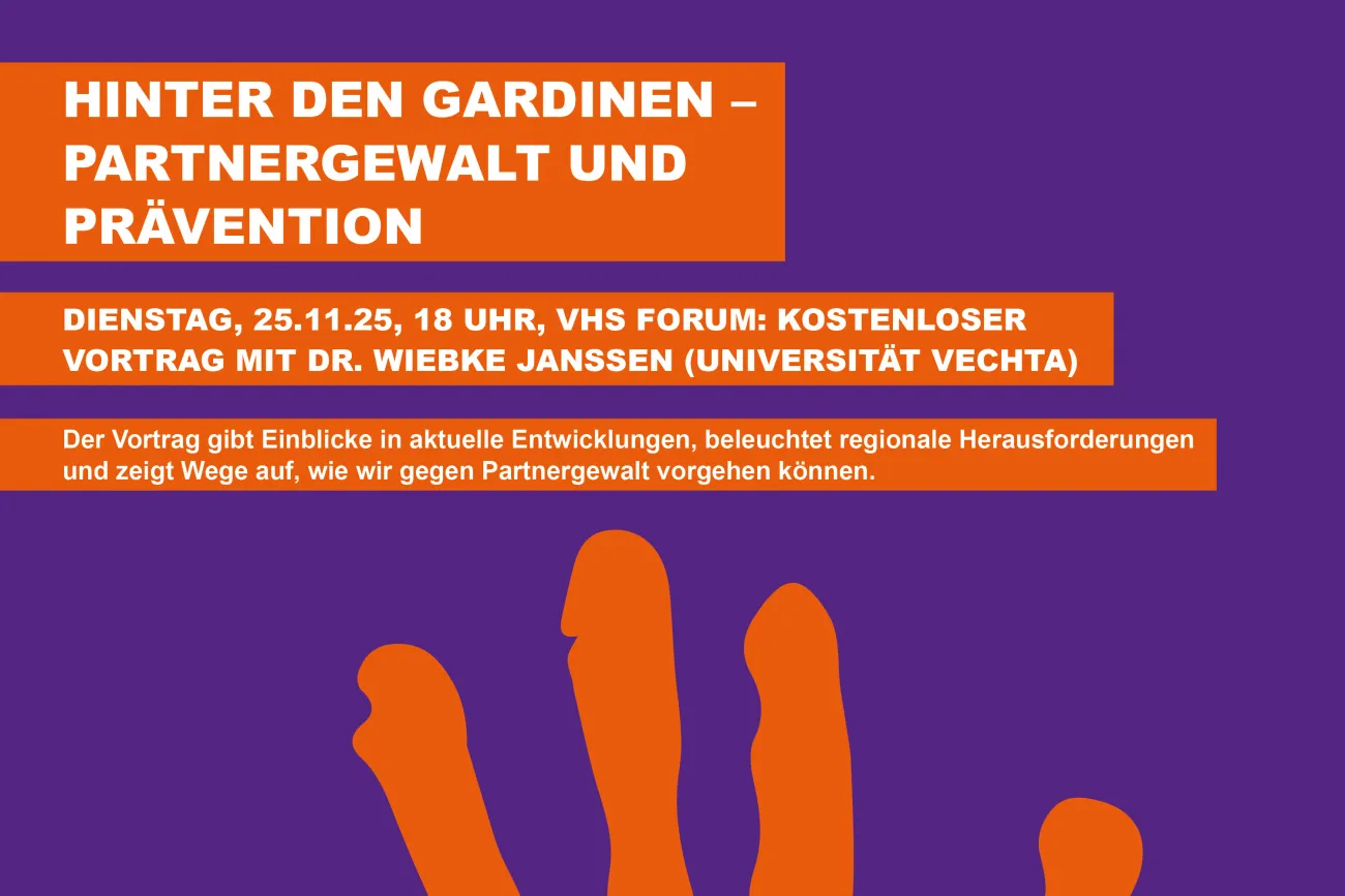 Hauptbild der Veranstaltung Vortrag "Hinter den Gardinen- Partnergewalt und Prävention" 