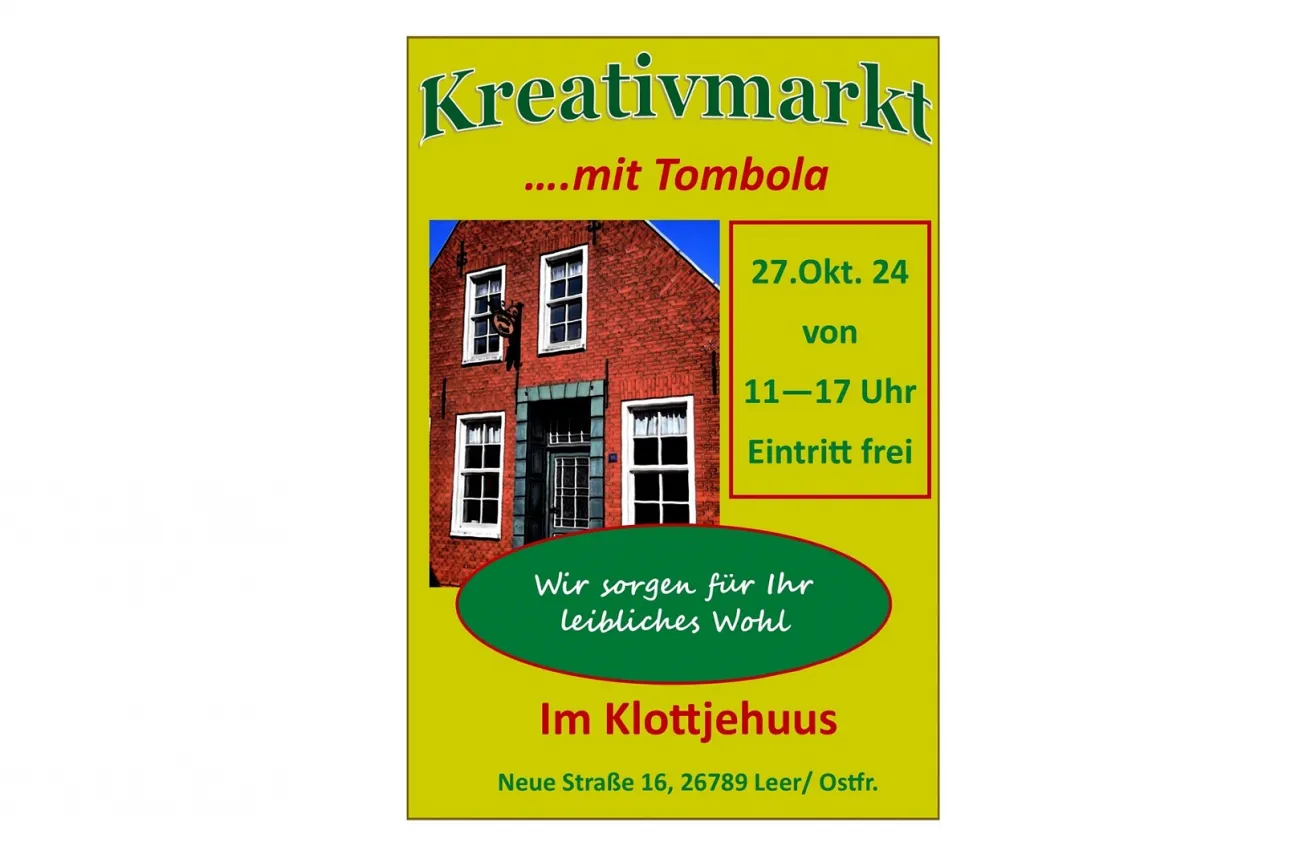 Hauptbild der Veranstaltung Kreativmarkt im Klottjehuus