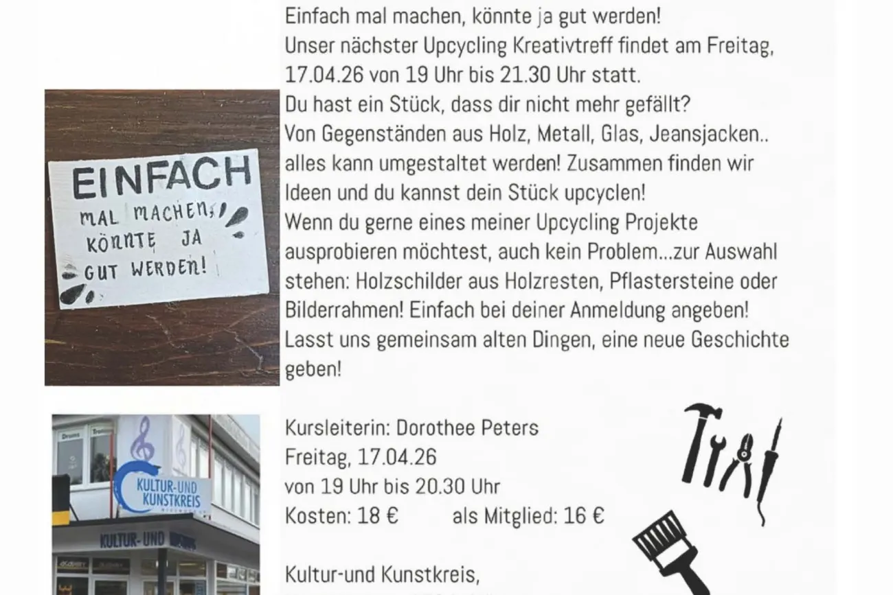 Hauptbild der Veranstaltung Upcycling Kreativtreff