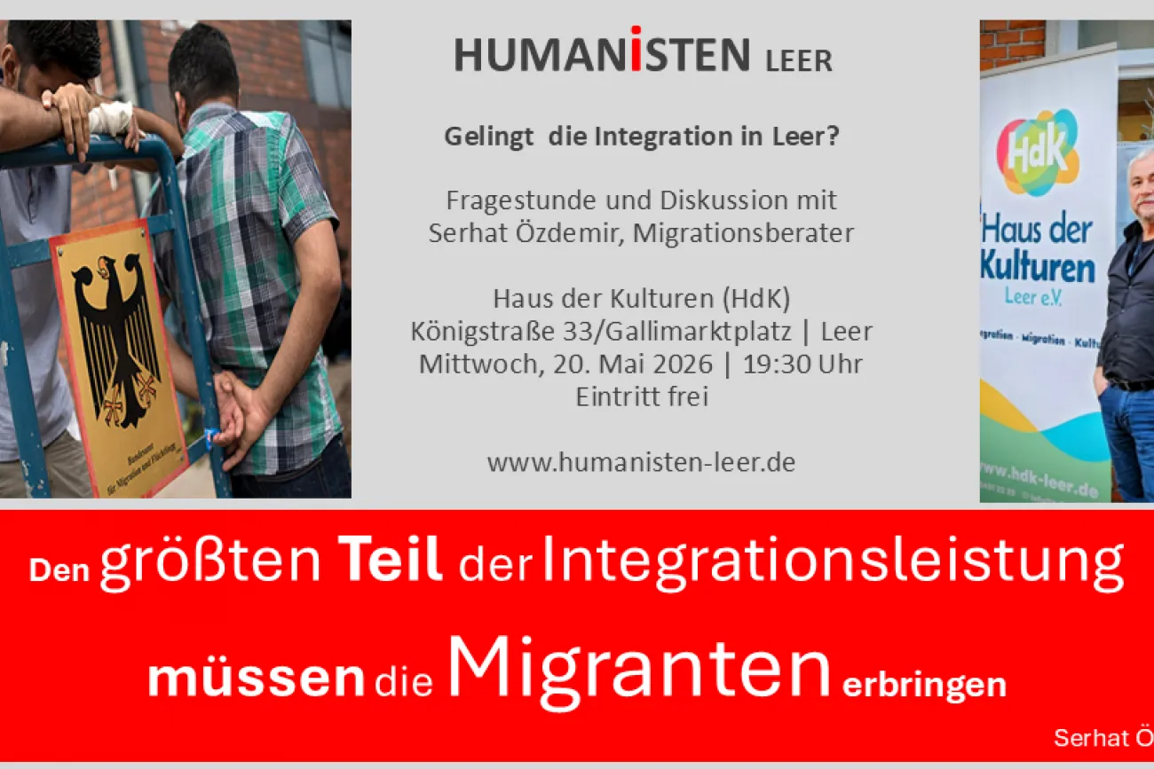 Hauptbild der Veranstaltung GELINGT DIE INTEGRATION IN LEER? Fragestunde und Diskussion mit Serhat Özdemir