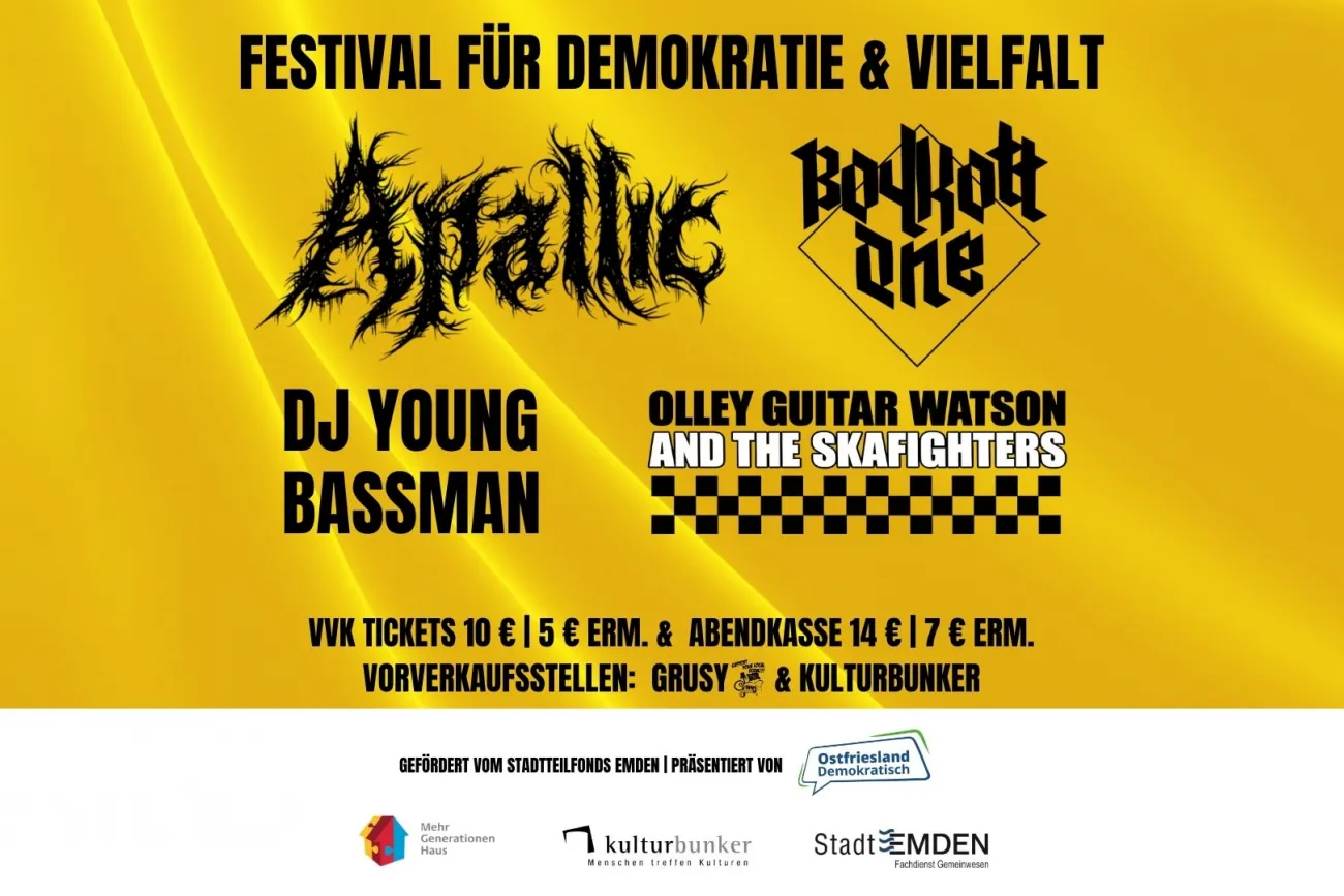 Auf dem Bild stehen die Infos zur Veranstaltung.