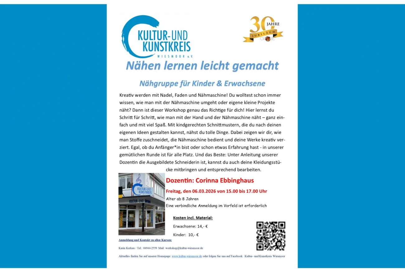 Hauptbild der Veranstaltung Nähen lernen leicht gemacht