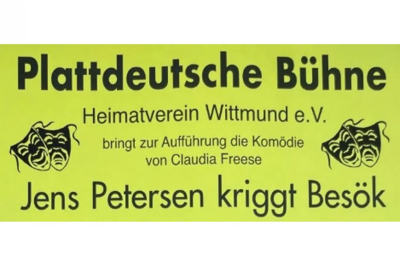 Hauptbild der Veranstaltung Jens Petersen kriggt Besök - Plattdeutsche Bühne