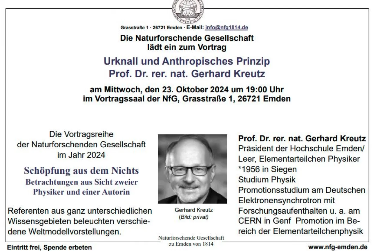 Hauptbild der Veranstaltung Urknall und Anthropisches Prinzip