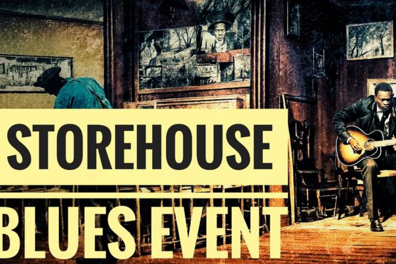 Blues-Musiker spielt sich in einem Juke Joint warm