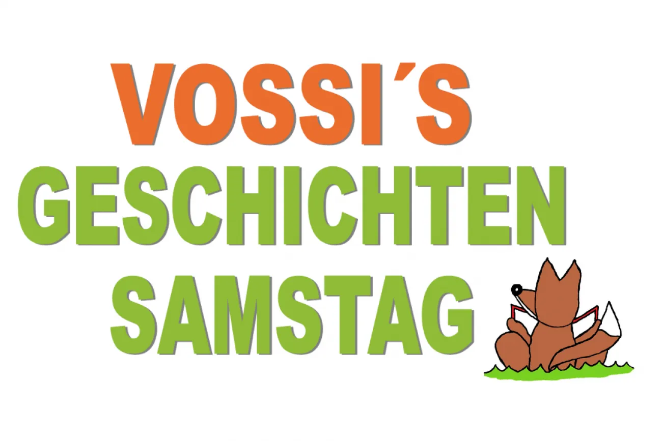 Text Vossis Geschichtensamstag und Vossi mit Buch
