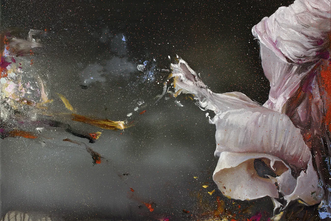 Silofolie flatternd im Wind hinterm Deich