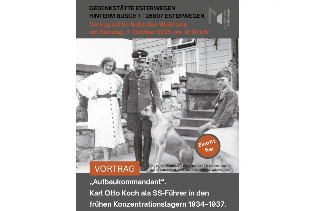 Foto: Karl Otto Koch und Ilse Köhler vor der Kommandantur des KZ Esterwegen, 1936 (National Archives, Washington)