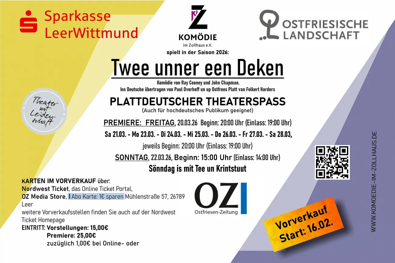 KiZ Plakat Saison 2026 "Twee unner een Deken "