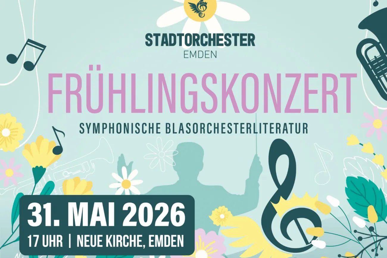 Plakat für das Frühlingskonzert des Stadtorchesters Emden