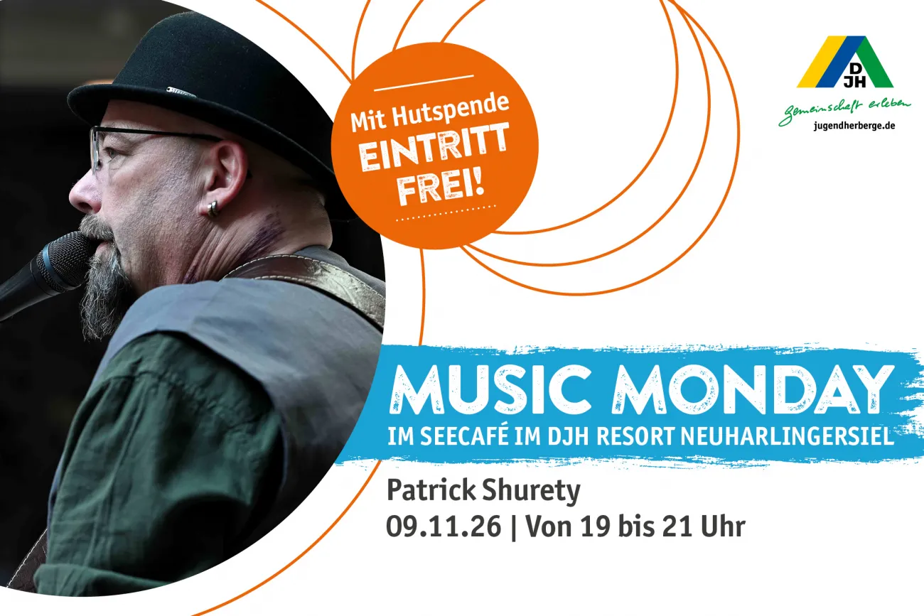 Flyer Patrick Shurety - Music Monday 09.11.2026 - 19-21 Uhr