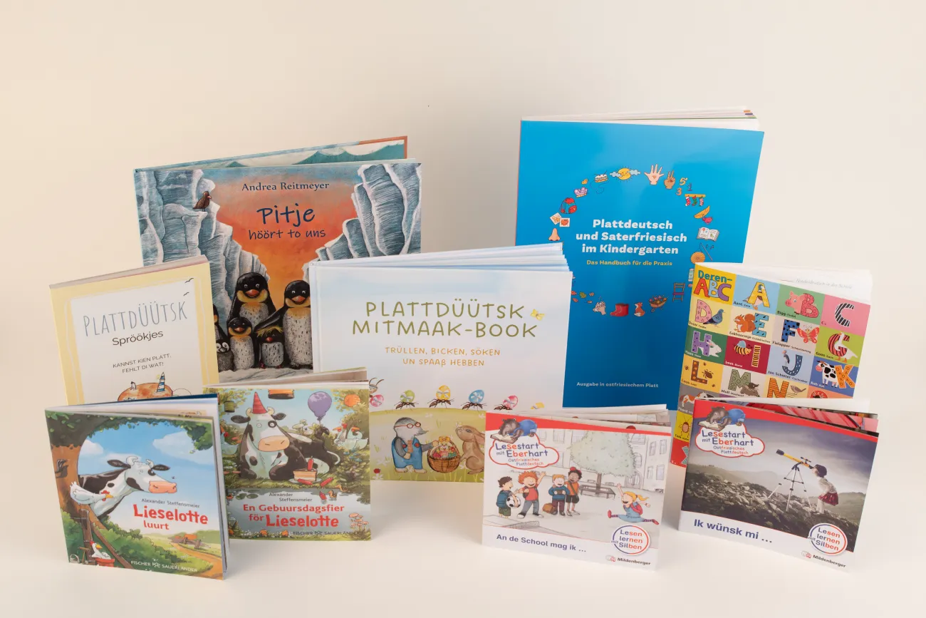 Um diese neun Bücher und Büchlein hat das Plattdüütskbüro die Bücherkisten erweitert.
