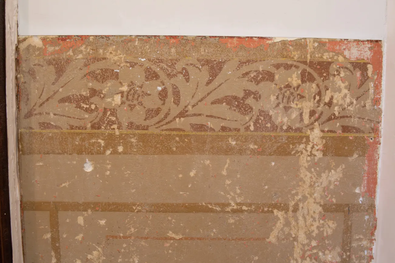 Das ursprüngliche Ornament aus dem Jahr 1901 soll wieder das Treppenhaus im Landschaftsgebäude zieren