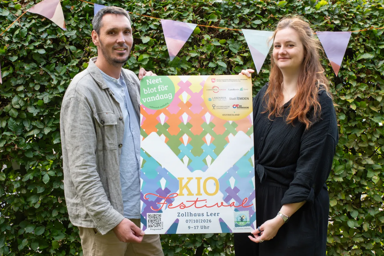 Cai-Olaf Wilgeroth und Charlotte Hahn aus dem KIO-Team freuen sich auf das KIO-Festival.