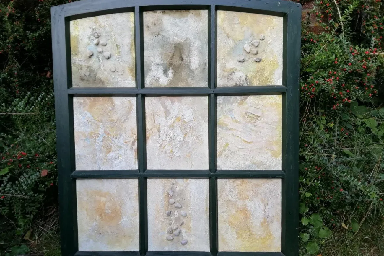 Materialbild „Sandformationen in neun Feldern“ von 1997