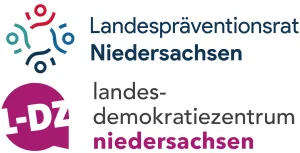 Gemeinschaftslogo des Landespräventionsrat Niedersachsen und des Landesdemokratiezentrum Niedersachsen