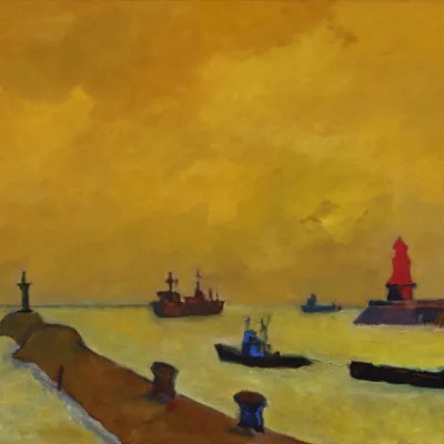 Hauptbild der Veranstaltung Ausstellungseröffnung "AM HAFEN" Kunsthalle Emden