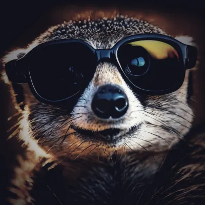 Maskottchen des Storehouse Blues Events - Erdmännchen mit Sonnenbrille