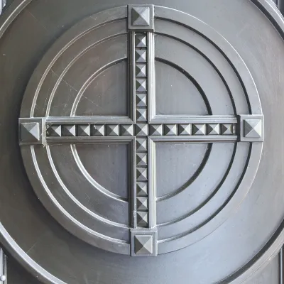 Tür an der Hoffnungskirche Westrhauderfehn