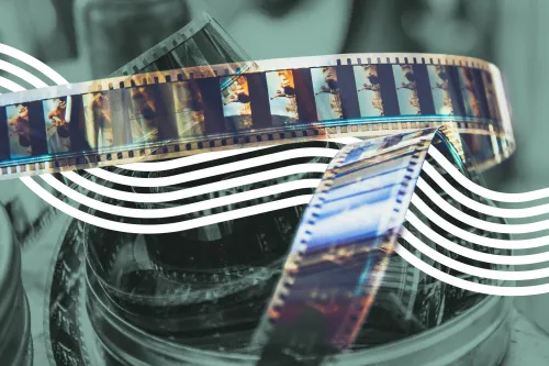 Abgerollte Filmrolle in Dose