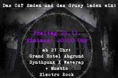 Hauptbild der Veranstaltung Grand Hotel Abgrund, Mustic und DJ's im Grusy