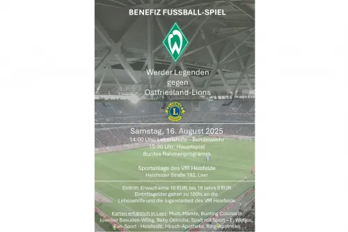 Hauptbild der Veranstaltung Benefiz-Fußballspiel der Werder Legenden