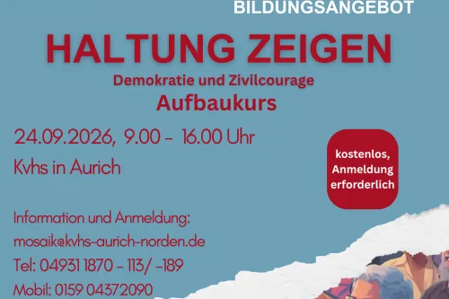 Hauptbild der Veranstaltung MOSAIK- Angebot: Haltung zeigen. Demokratie und Zivilcourage.