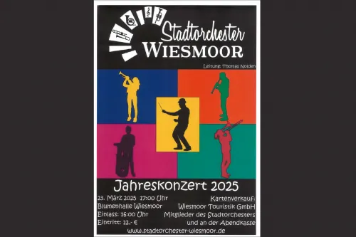 Hauptbild der Veranstaltung Jahreskonzert Stadtorchester Wiesmoor