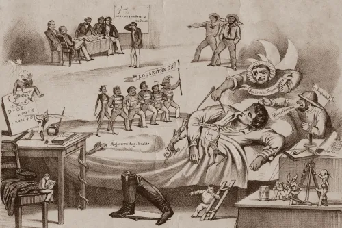 Traum eines Navigationsschülers, in der Nacht vor dem Examen - Lithographie (19. Jahrhundert)