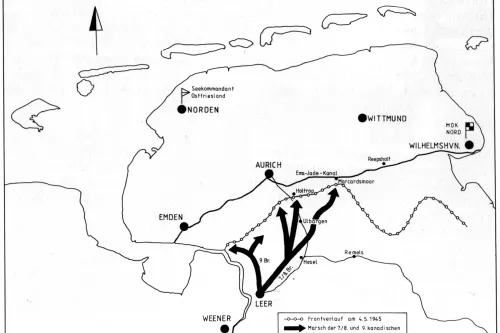 Ostfriesland am Kriegsende im Mai 1945 (Quelle: Historisches Museum Aurich)