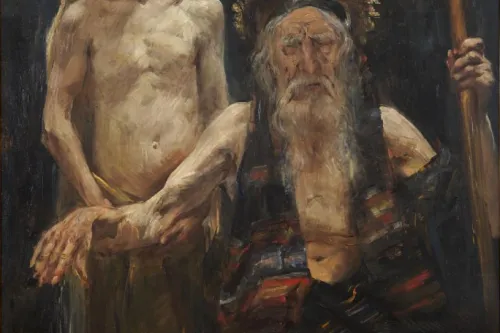 Lovis Corinth, Der blinde Prophet , 1904, Öl auf Pappe. Städtische Gemäldesammlung Wilhelmshaven, Leihgabe an das Landesmuseum Kunst & Kultur Oldenburg