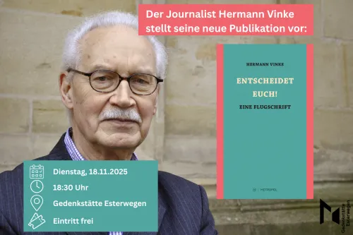Journalist Hermann Vinke mit seiner neuen Publikation "Entscheidet Euch!"