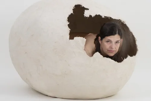 Gabriele Kaiser-Schanz aus dem Ei gepellt