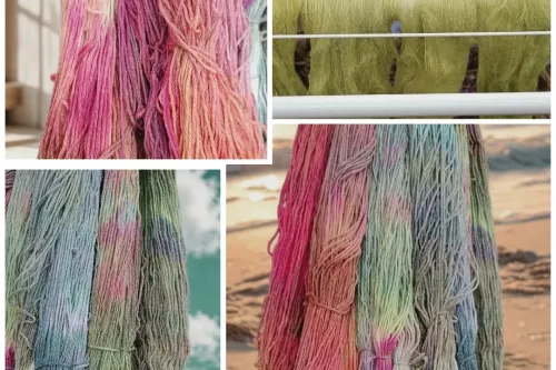 Wolle in Sträängen, handgefärbt