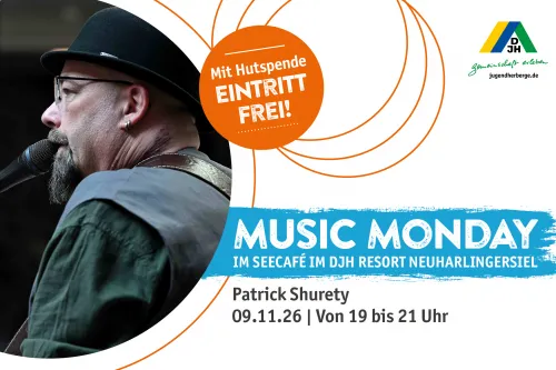 Flyer Patrick Shurety - Music Monday 09.11.2026 - 19-21 Uhr