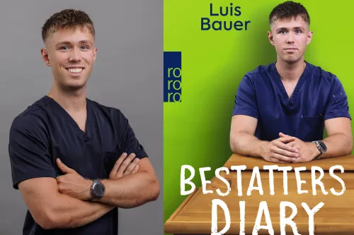 Foto des Autoren und des Buchcovers