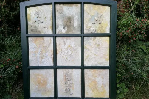 Materialbild „Sandformationen in neun Feldern“ von 1997
