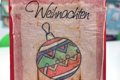 Weihnachtskarte in Aquarelltechnik gestaltet