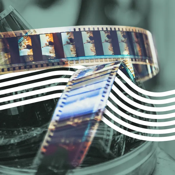 Abgerollte Filmrolle in Dose