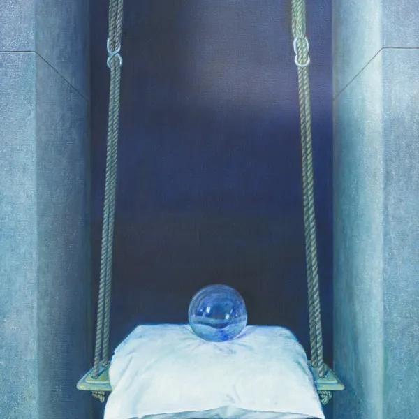  Schaukel mit Kissen und Glaskugel