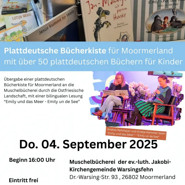 Plakat Plattdeutsche Bücherkiste und Lesung