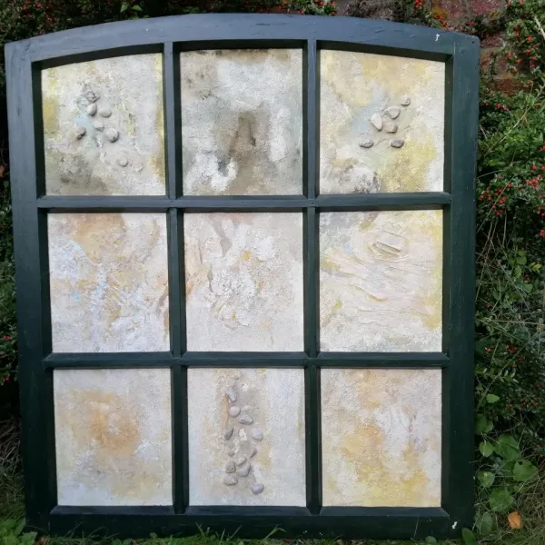 Materialbild „Sandformationen in neun Feldern“ von 1997