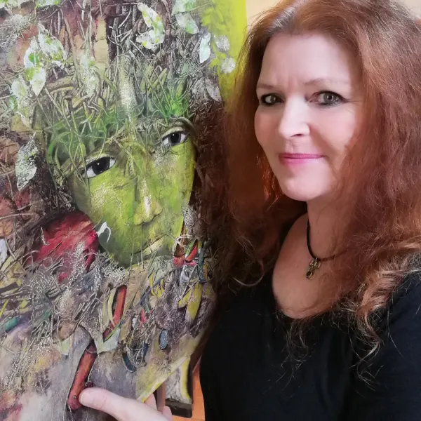 Porträt mit Kunstwerk