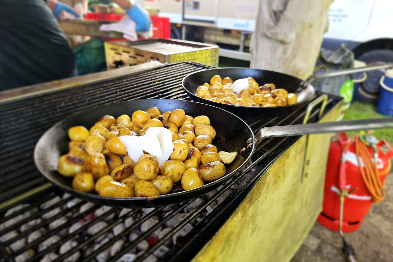 Grillpfanne mit Kartoffeln