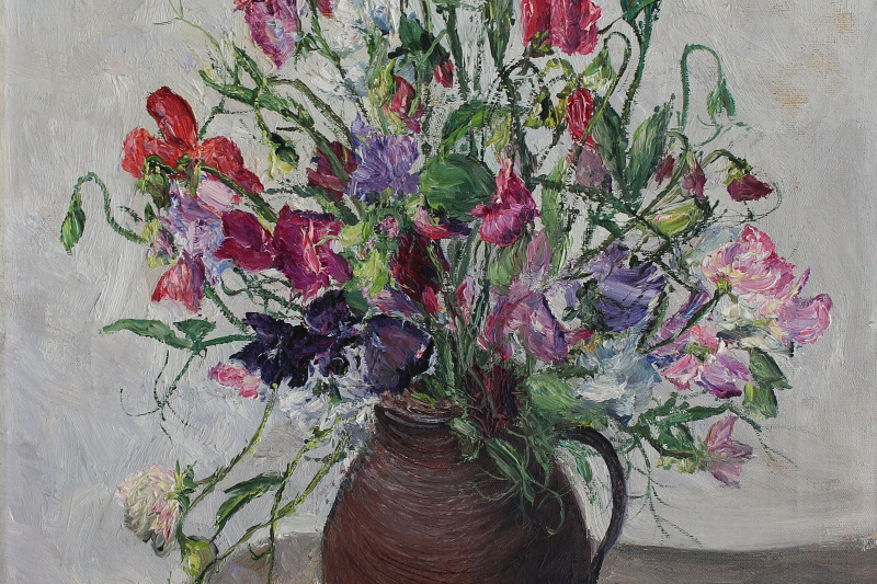 Stillleben Blumenstrauss in Vase 1960er
