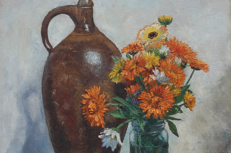 Stillleben Ringelblumenstrauss 1930-40er