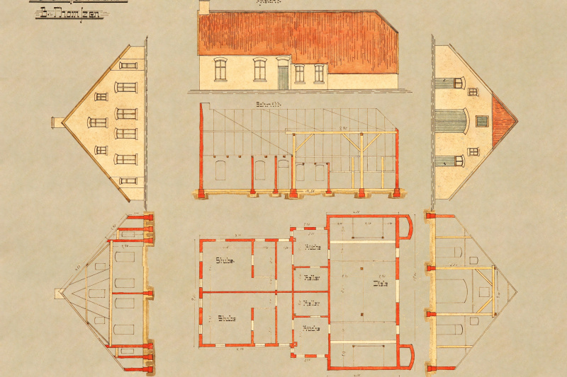 Neubau eines Kolonistenhauses um 1909